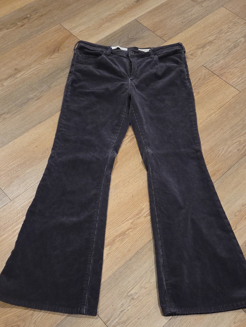 Pilcro and the Letterpress Black Corduroy Flare Pants